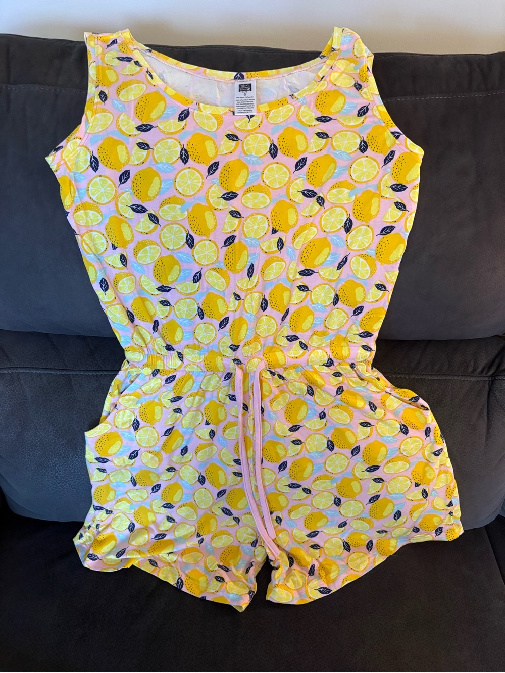 Alex’s Lemonade Stand Pink Lemon Print Sleeveless Romper Size Small